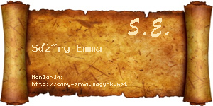 Sáry Emma névjegykártya