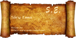 Sáry Emma névjegykártya