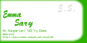 emma sary business card
